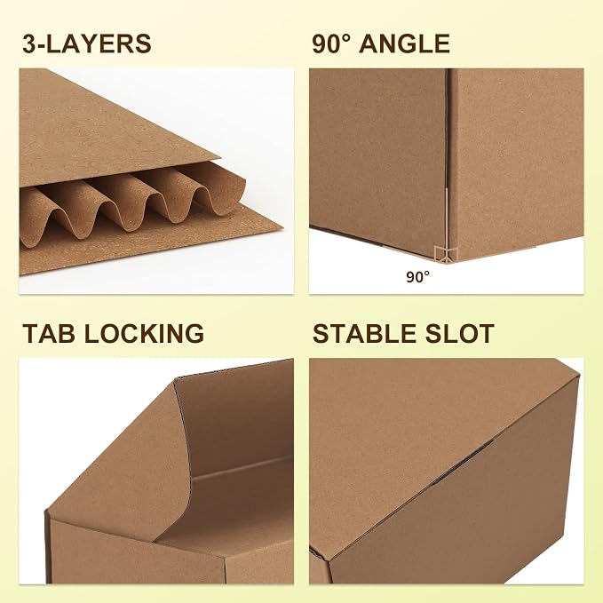 WIFTREY 10"x8"x6" Shipping Boxes Set of 15 Brown, 10 x 8 x 6 Corrugated Cardboard Box for Shipping Small Business, Gift Packing, Mailing Wrapping Present