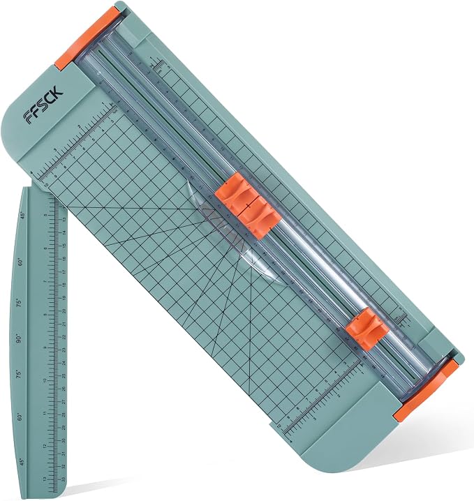 A4 Paper Cutter Slider 12 Inch Paper Trimmer Photo Cutter, Green | Small Paper Cutter for Classroom Scrapbooking Cutter, Cutter Sliding