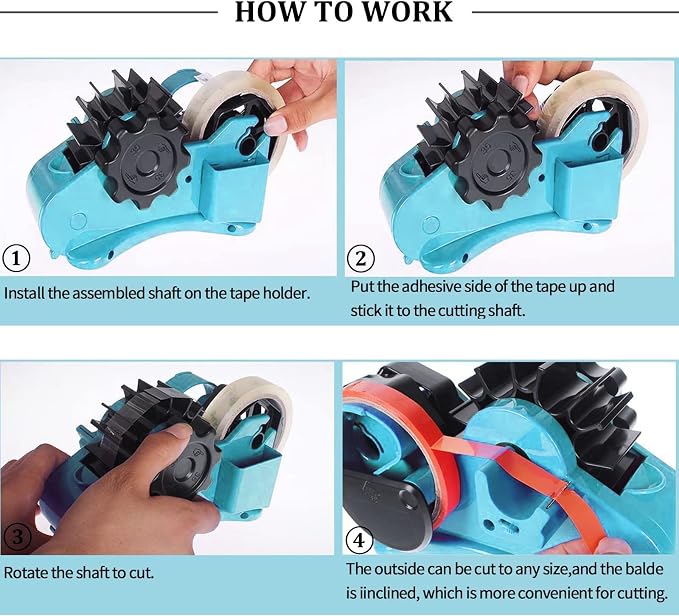 Blue Heat Tape Dispenser Sublimation - Multiple Roll Cut Heat Tape Dispenser Sublimation for Heat Transfer Tape, Semi-Automatic Tape Dispenser with Compartment Slots and 1" & 3" Double Reel Cores