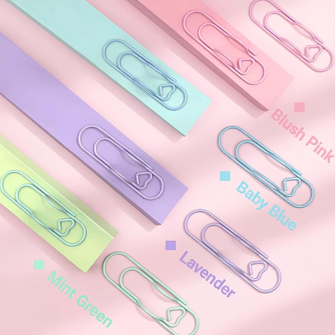 Pastel Heart Pen Holder Clips, 8 Pack Notebook Accessories for Journals | Cute pastel heart pen holder clips keep your pen within reach while adding charm to notebooks, journals, and planners