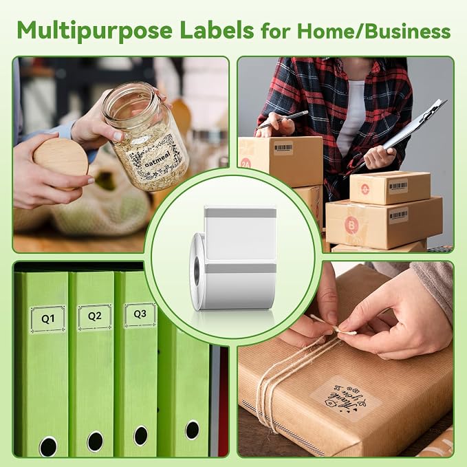Phomemo Transparent Thermal Labels, Use for M110/M100/M220/M108, 230PCS | 1 Roll Square 40x30mm Waterproof Clear Thermal Sticker, Use for Barcode, Logo,Listing, Business, Home,Organization, Office