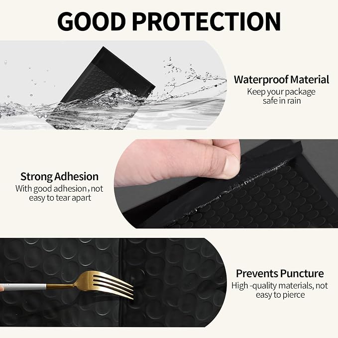 4×8" Inch Bubble Mailers 100 Pack Small Bubble Mailers Waterproof Padded Envelopes Self Seal Adhesive Shipping Bags for Mailing Cards Jewelry Makeup and Small Business Packaging