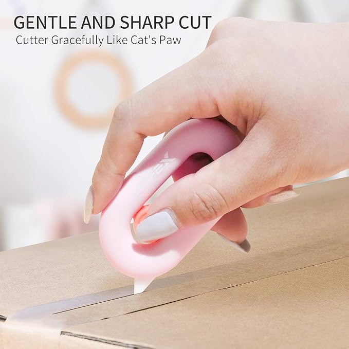 Box Cutter Retractable, Box Opener, Ceramic, Built-In Magnetic, Mini, Safety, Cute, Small, Package Opener for Women