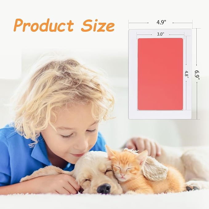 Paw Print Kit - Dog & Cat Paw & Nose Imprint Cards, Clean Touch Ink Pads for Keepsakes