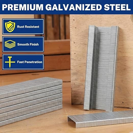 WORKPRO 7500Count Heavy Duty 1/2 3/8-In T50 Staples & 5/8-In 18G Brad Nails | Galvanized Standard Staples for Staple Gun,18 Gauge Brad Nails for Electric Brad Nailer, for Upholstery, Furniture, Crafts