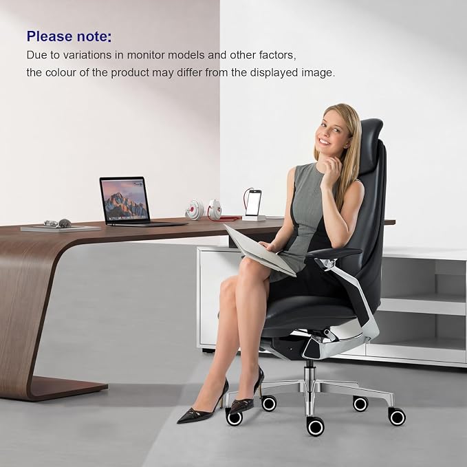 Genuine Leather Executive Office Chair，Top-Grain Cowhide, Ergonomic Design | Adjustable seat and headrest heights, 3-position recline (lockable)—suitable for home offices and high-end office settings.
