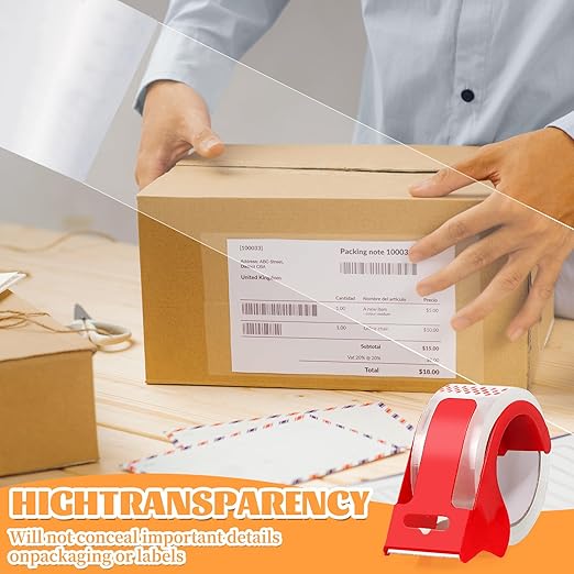 2-Pack Clear Packing Tape with Dispenser, 2.7mil x 1.88 Inches x 55 Yards Heavy Duty Packaging Tape, Strong Adhesive Packing Tape for Moving Boxes, Shipping, Mailing and Storages