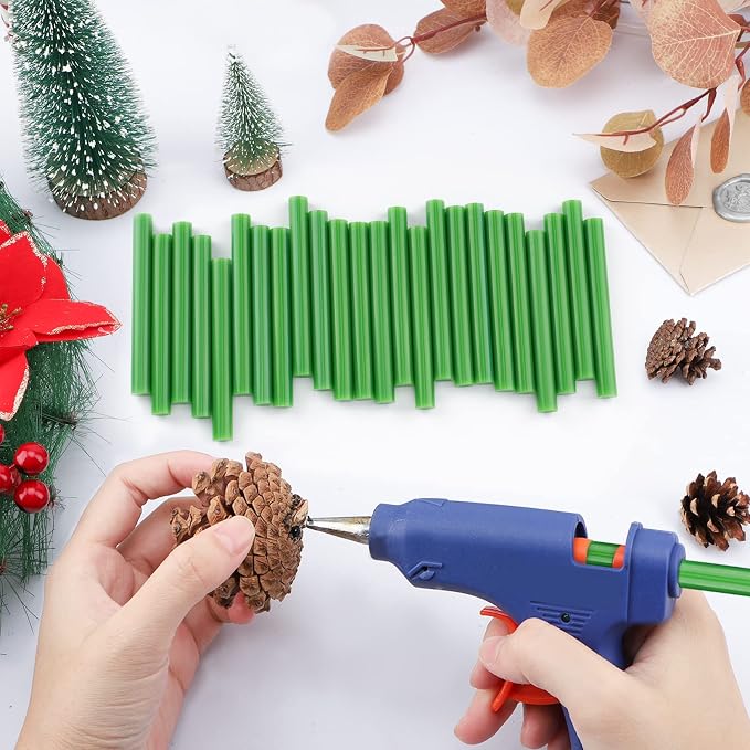 Green Hot Glue Sticks Full Size, 36 Pack Sealing Wax Sticks for Stamp Seals Crafting DIY Art Gluing Project Car Dent Repair Sealing, 4" Long x 0.43" Dia