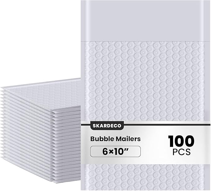 Bubble Mailers 6x10inch 100Pack Grey Bubble Mailers Self-Seal Padded Mailing Envelopes Bubble Opaque Padded Mailer for Small Businesses to Package and Mail Jewelry Cosmetics#0（white，grey）