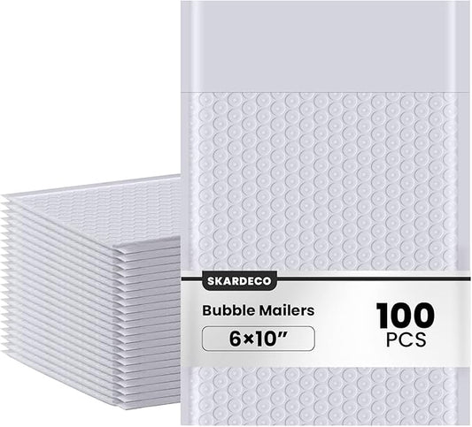 Bubble Mailers 6x10inch 100Pack Grey Bubble Mailers Self-Seal Padded Mailing Envelopes Bubble Opaque Padded Mailer for Small Businesses to Package and Mail Jewelry Cosmetics#0（white，grey）