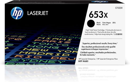 HP 653X Black High-Yield Toner Cartridge | Works Color LaserJet Enterprise MFP M680 Series | CF320X
