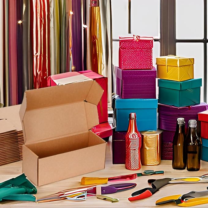 Small Shipping Boxes 10x4x4 Inches - Kraft Brown Corrugated Cardboard Boxes (20-Pack) for Mailing, Packing, Small Business & Gift Packaging - Recyclable & Sturdy