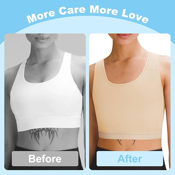 GCTBL Chest Binder for Transgender Half FTM Binder Trans Breathable Compression Bra