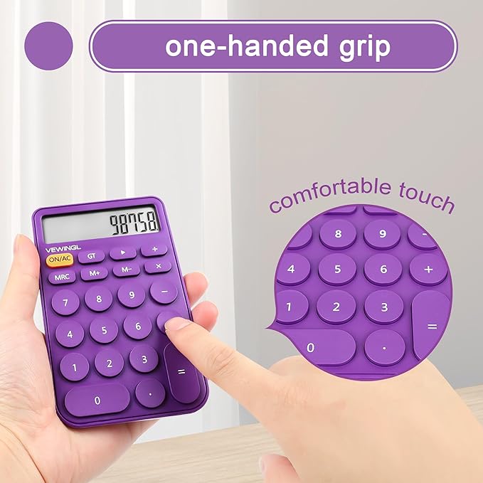 VEWINGL Standard Calculator, 12 Digit Large Display Desktop Calculator with Big Buttons for Office, School, Home & Business