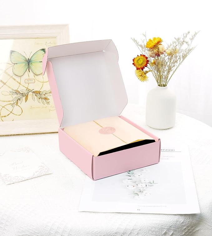 Pink Shipping Boxes for Small Business 6x6x2, 30 Pack Small Corrugated Cardboard Boxes for Shipping Mailing