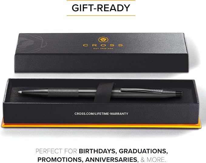 Cross Classic Century Black PVD Micro-knurl Ballpoint Pen, Black Ink | Refillable Ballpoint Pen for Effortless Writing, Durable Construction, Premier Distinctive Look, Gift-Ready, Medium Point