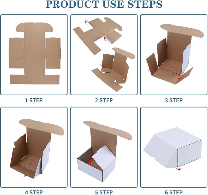 ZBEIVAN 12x8x6 White Shipping Boxes Set of 15, Corrugated Cardboard Mailer Boxes for Packaging Small Business Mailing Gifts