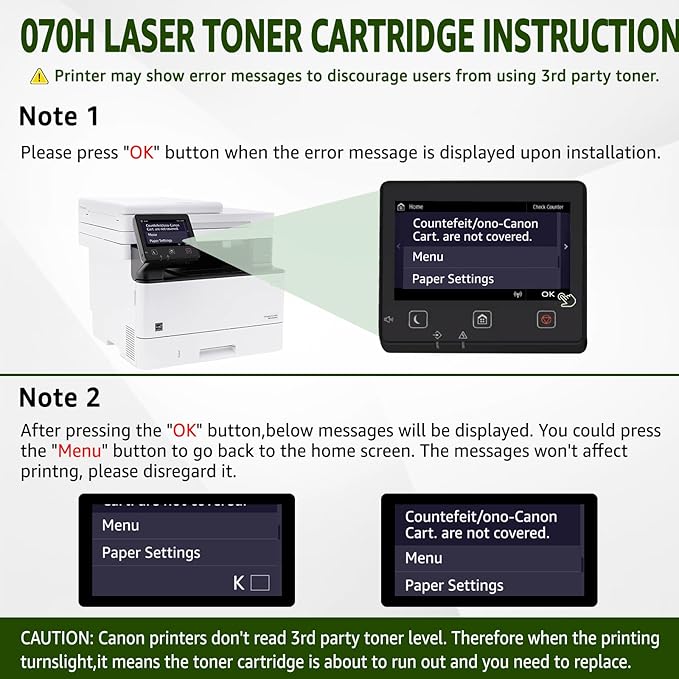greencycle 070H 070 Compatible Toner Cartridge Replacement for Canon 070 070H CRG070 CRG-070 CRG070H CRG-070H Toner Cartridge for ImageCLASS MF465dw MF462dw LBP247dw LBP246dw Printer (Black, 2-Pack)