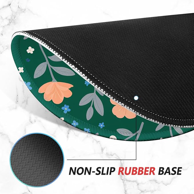 ITNRSIIET Mouse Pad Non-Slip Rubber Base Smooth Surface Stitched Edges Waterproof Durable Compatible with All Mice for Office & Gaming, Desk Accessory, 8.7x8.3x0.12 inch, VintageBloom