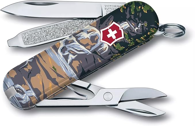 Victorinox Classic SD Swiss Army Knife, Compact, 7 Functions, Swiss Made Pocket Knife with Small Blade, Screwdriver and Key Ring - Shenandoah National Park