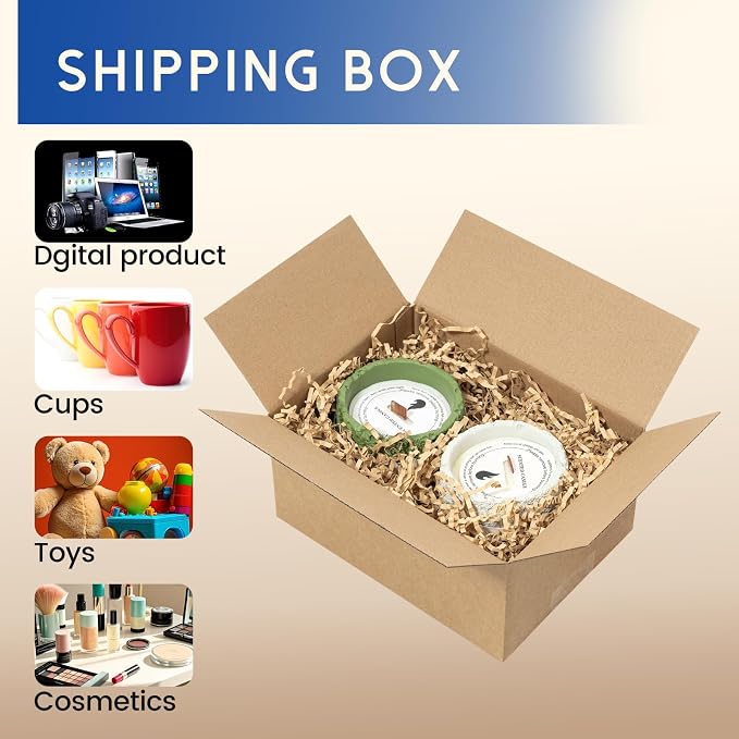 Mefleet 8x6x4" Small Shipping Boxes 50 Pack Corrugated Cardboard Box Brown | 3 Layers, Bulk quantity, Packaging for Small Business, Mailer Mailing Packing Supplies