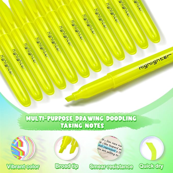 120 Pieces Highlighter Bulk Assorted Colors Highlighter Markers Chisel Tip Highlighter Pens for School Classroom Office (120)