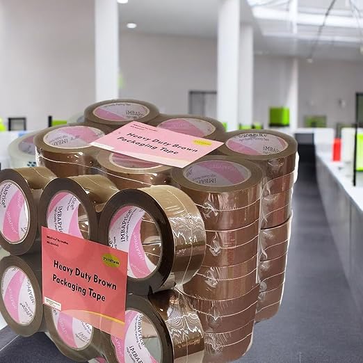 iMBAPrice Brown Packing Tape 2 Inch x 110 Yards, 6 Rolls | Heavy Duty 2.0 Mil, Strong Adhesive BOPP, Carton Sealing, For Moving, Mailing, Storage & E-Commerce