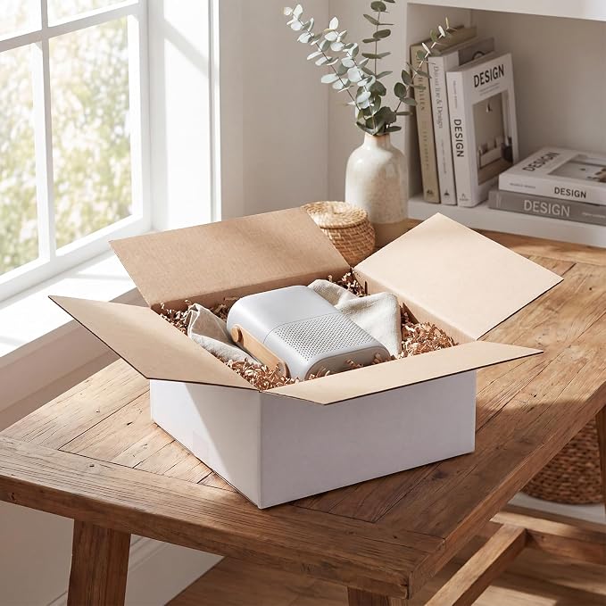 HORLIMER 40 Pack 8x8x4 Shipping Boxes, White Corrugated Cardboard Box for Mailing, Packaging, Small Business