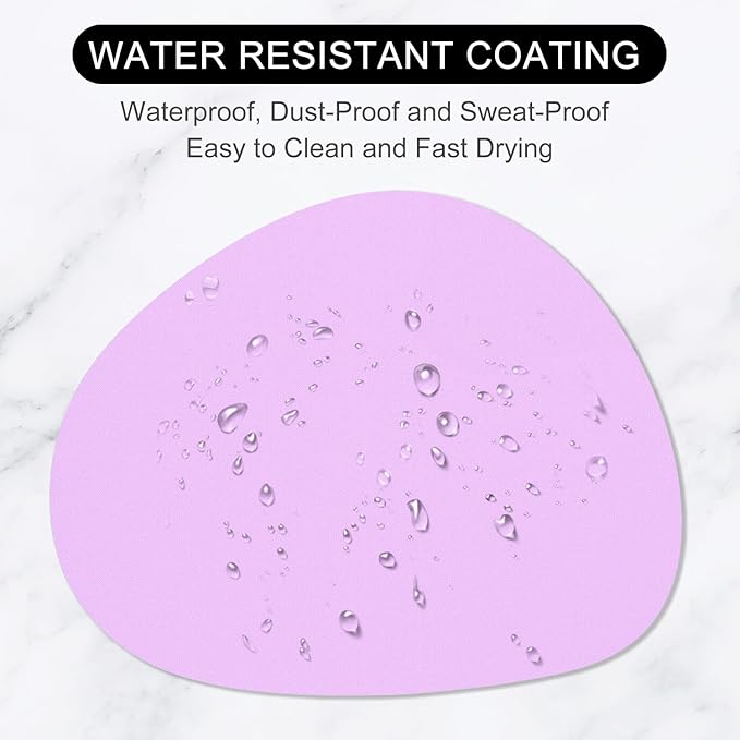 Hsurbtra Mouse Pad, Premium-Textured Small Oval Mousepad 8.7 x 7.1 Inch Purple, Thick 3 mm Anti-Slip Waterproof Rubber Pretty Cute Computer Mat for Office Home Gaming Laptop Men Women Kids