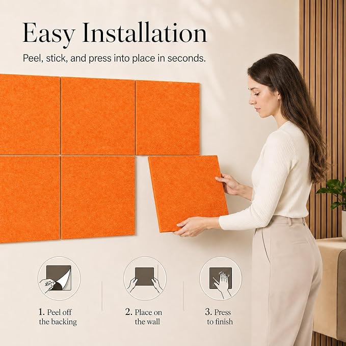 Felt Bulletin Board Tiles, Cork Board Alternative, 48 x 36 in | 0.35 in modular felt wall tiles for notes, photos, schedules, reminders in offices, classrooms, home & office workspace