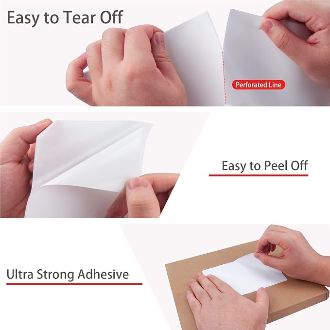 L LIKED 2500 4x6 Thermal Labels Fanfold, Direct Thermal Shipping Labels - Perforated and Strong Adhesive | 1 stack, BPA Free, Perforated, Permanent Adhesive, Compatible with Most Direct Thermal Printers