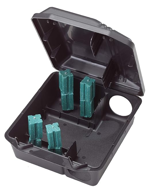 Tomcat Rodent Station, Includes 1 Rodent Station with 4 Bait Securing Rods and 1 Security Key - Fits Rat or Mouse Sized Traps (Baits & Traps Sold Separately) - Use Indoors or Outdoors (Pack of 4)