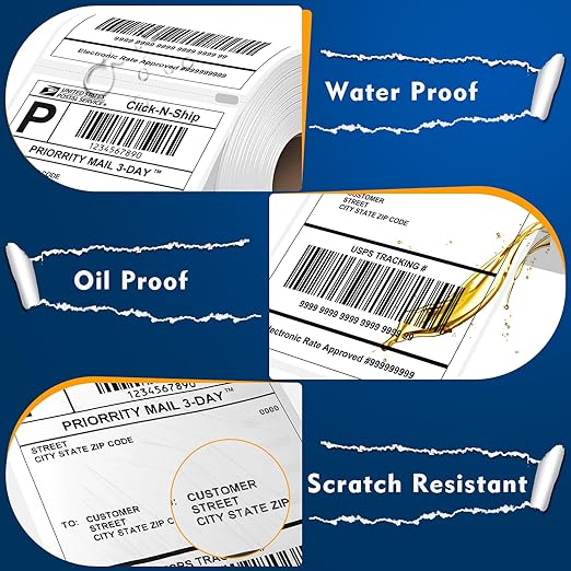 L LIKED 3300 PCS 4"x6" Direct Thermal Shipping Labels (220 Labels/Roll, 15 Rolls), Perforated White & Strong Adhesive, Compatible with DYMO 4XL 1744907, Zebra, Rollo (Pack of 2)