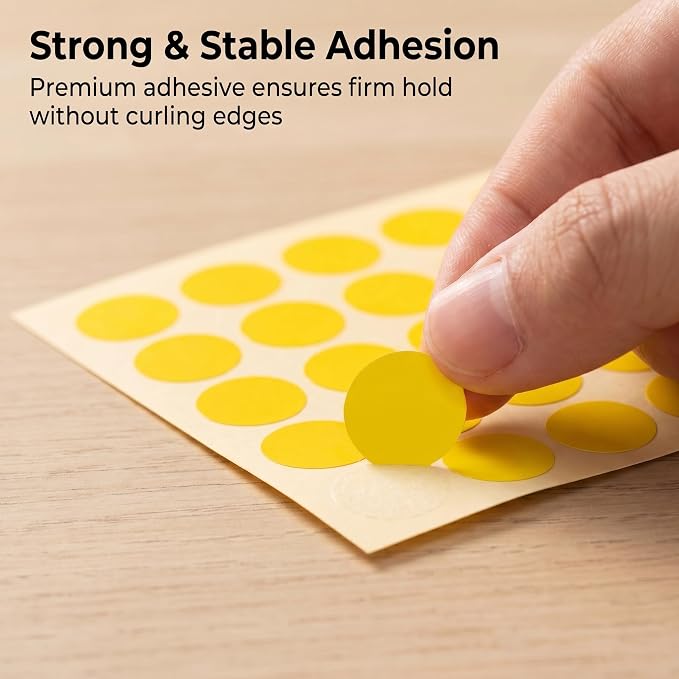 1980 Pcs Yellow Dot Stickers 1/2 Inch Color Circle Round Stickers Small Code Labels for Office Shop Yard Sale Home Marking (Yellow, 1/2" (13mm))