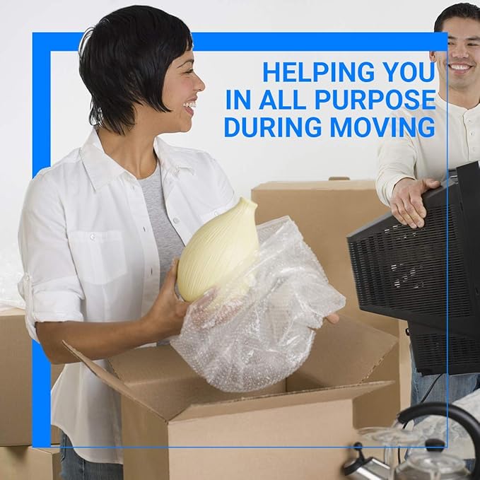 Bubble Cushioning Wrap Rolls, 3/16" x 12" x 36' ft Total, Perforated Every 12" for Packaging, Shipping, Mailing