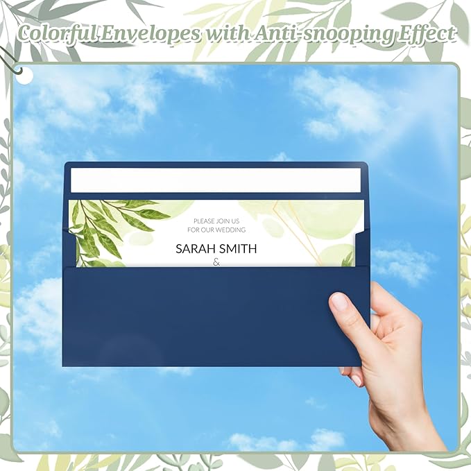 Mulbozy 200 Pcs #10 Business Envelopes, Self Seal Standard Envelopes, Windowless Business Mailing Envelopes for Office Checks Letters Invoices Statements Wedding, Size 4-1/8 x 9-1/2 inch (Navy Blue)