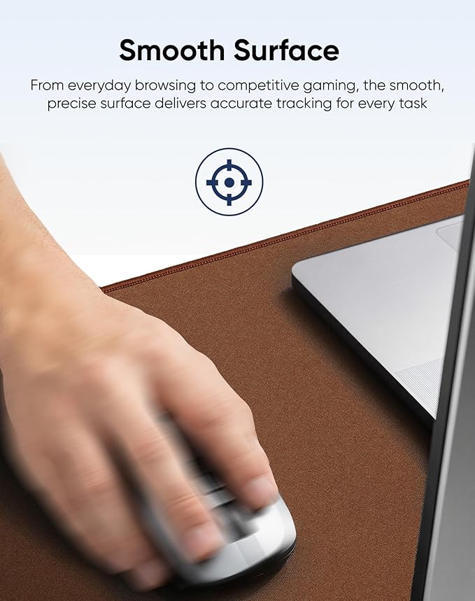 Waterproof Large Gaming Mouse Pad with Durable Stitched Edges, Non-Slip Rubber Base, Grainy Jacquard Mouse Mat Desk Pad for Home Office Gaming, 31.5''x11.8''x0.12'', Matte Brown