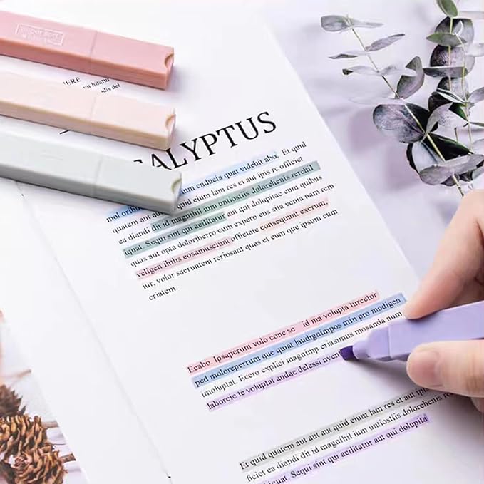 6pcs Pastel Highlighter Aesthetic Cute Highlighters Bible Highlighters No Bleed， Soft Chisel Tip Marker for Diary Plan Notes
