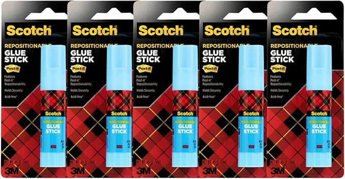 Removable Restickable Glue Stick.49oz, Repositionable Stick (5-Pack)