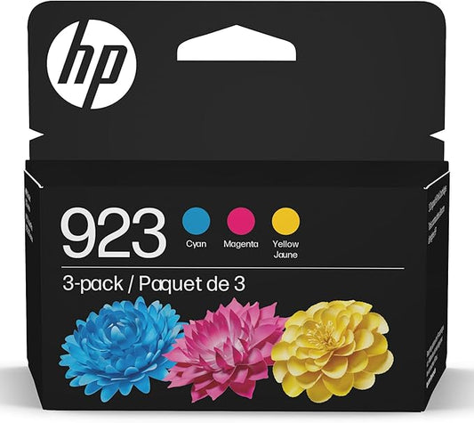 HP 923 Cyan/Magenta/Yellow Standard Yield Ink Cartridges, 3/Pack (6C3Y4LN)