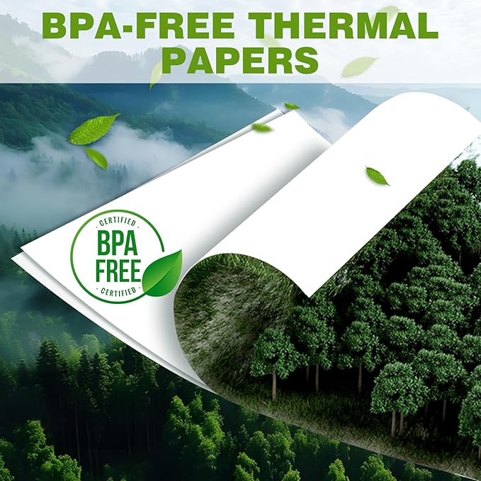 500 Sheets Thermal Printer Paper 8.5 x 11 Inch,BPA free Advanced Thermal Printing, US Letter Size Thermal Paper Compatible Most Portable Printers