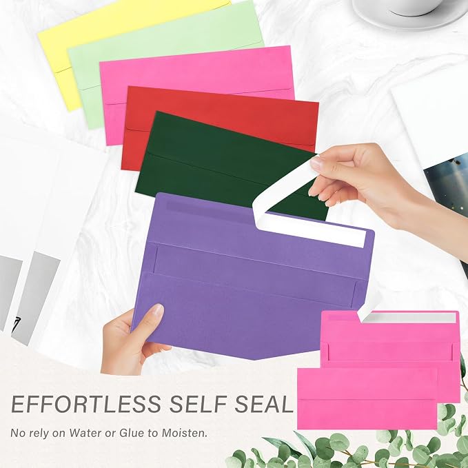 100 Pack #10 Hot Pink Envelopes Letter Size Self Seal Business Envelopes | Security Mailing Envelopes, 4 1/8 x 9 1/2 Inches