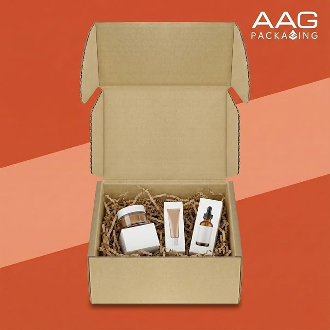 Corrugated Shipping Box Mailers, Kraft Brown, Triple-Layer Board Secure Slot Closure (Brown, 6"x4"x3" / Set of 20)