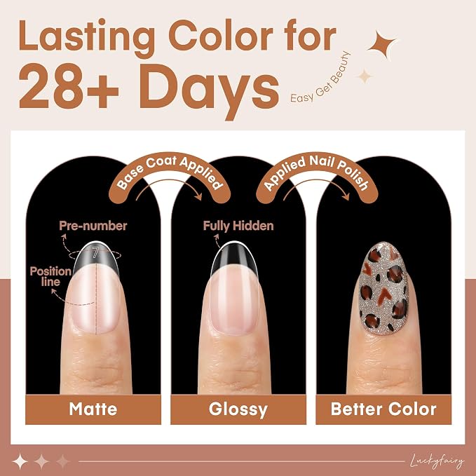 Oval Round Nail Tips, 504pcs Full Matte Short Oval Almond Shape Nail Tips for acrylic nail tips press on nails DIY Short Gel Nail Extention, 15 Sizes Luckyfairy Gelly Tips