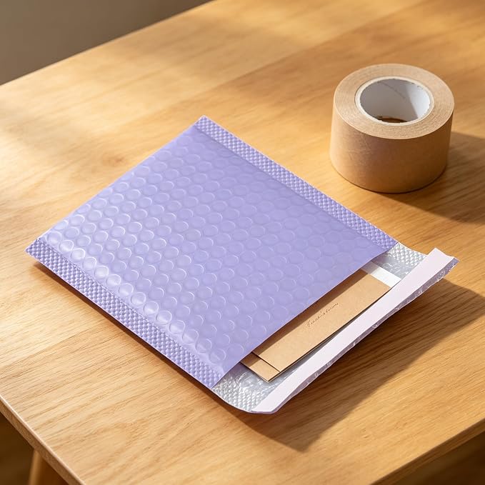 100 PCS 5 x 6 Inch Purple Poly Bubble Mailers, Waterproof Padded Self Seal Adhesive Shipping Envelopes for Small Business Packing Supplies