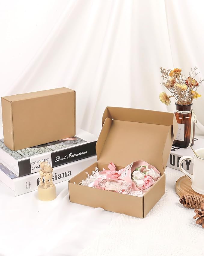 50 Pack Small Shipping Boxes, 7x5x2 Inch Brown Cardboard Boxes for Small Business