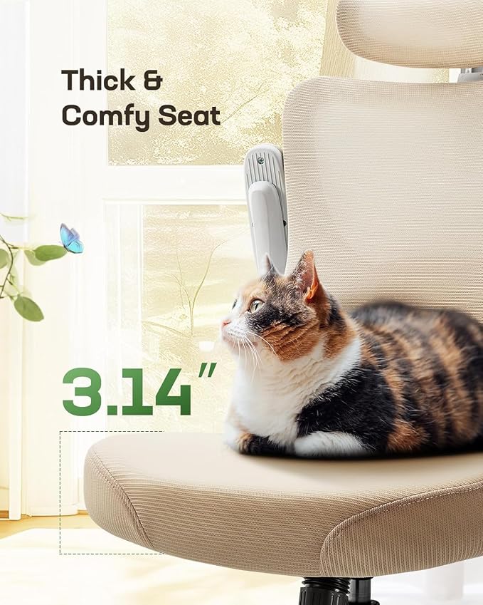 Marsail Ergonomic Office Chair with 3D Armrests, Pack of 10 | Office Desk Chair with High Back Mesh, Adjustable Lumbar Support, Rolling Work Swivel Task Chairs with Wheel, Headrest, home