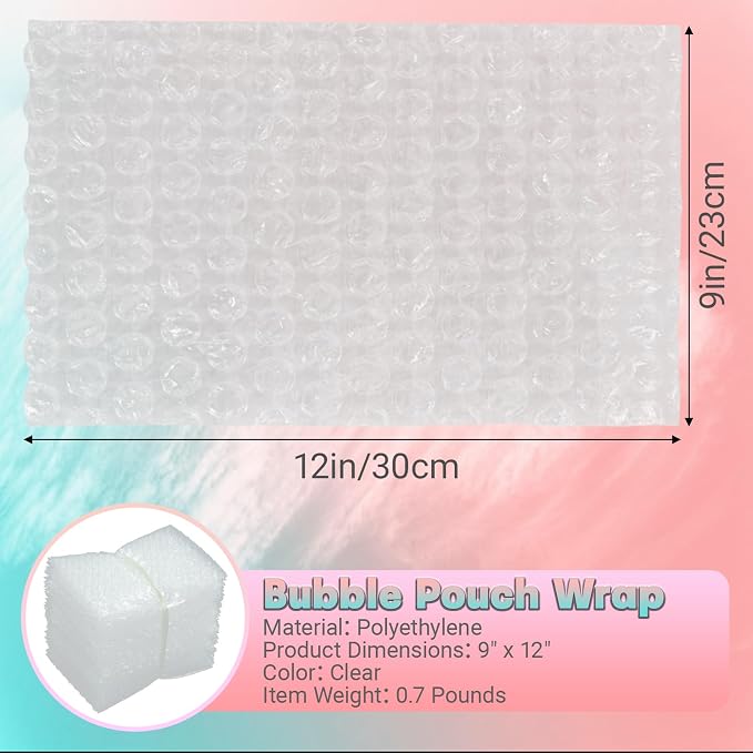 50Pack 9x12" Clear Bubble Out Bags, Double-Wall Cushioned Pouch for Packing | Double-Wall Shockproof Bubble Cushioning,Lightweight Durable,Ideal for Shipping,Moving Fragile Small Items Storage