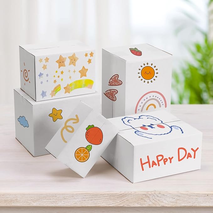 40 Pack Small Shipping Boxes 8x8x4 Inches | White Corrugated Cardboard, Box for Packaging Small Business Mailing Storage Moving, Easy Assemble