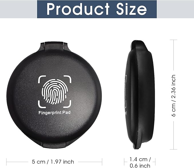 2 Pack Thumbprint Fingerprint Ink Pad for Notary Supplies Identification Security ID Fingerprint Cards Law Enforcement Fingerprint Black Stamp Ink pad